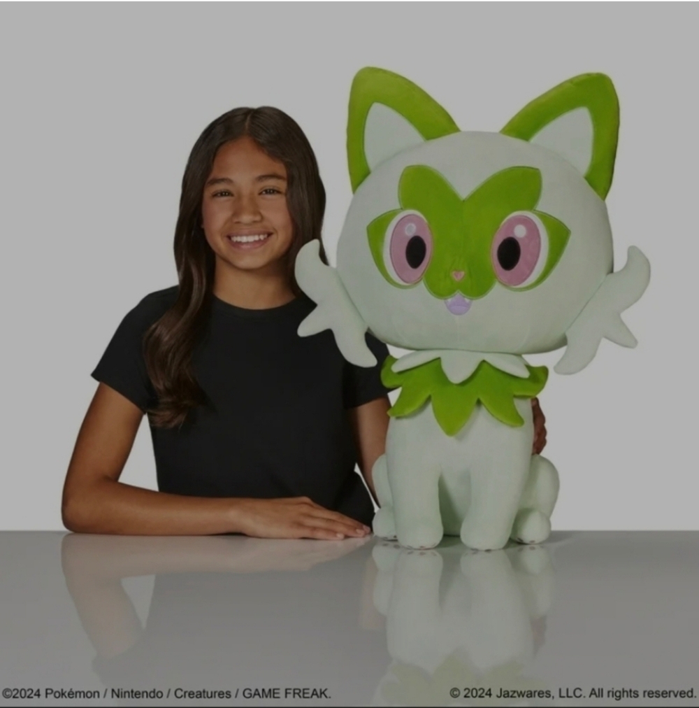 NWT Life-Sized Pokemon Sprigatito Plush Soft Stuffed Character Cat Huge Giant